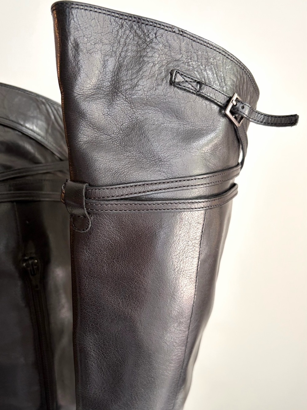 Vintage Bravo Browns Black Leather Equestrian Dark Academia Riding Boots Size 35 - Picture 10 of 10